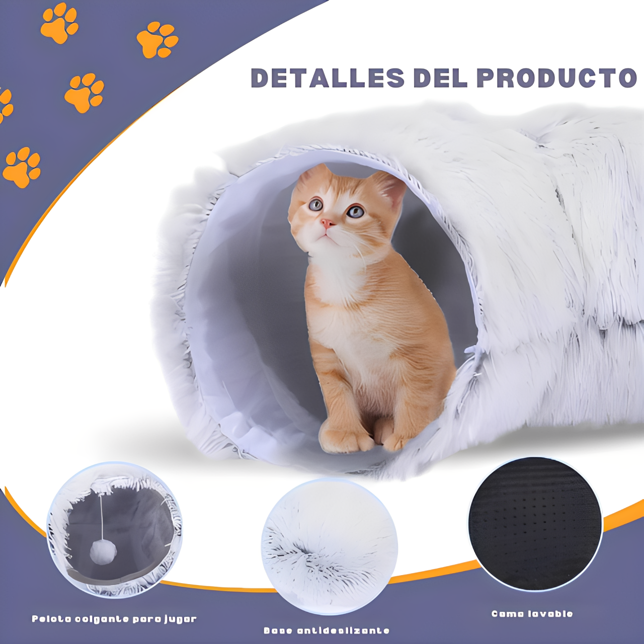 🐾 Túnel Refugio Invernal para Gatos 2 gatos en 1 🐱