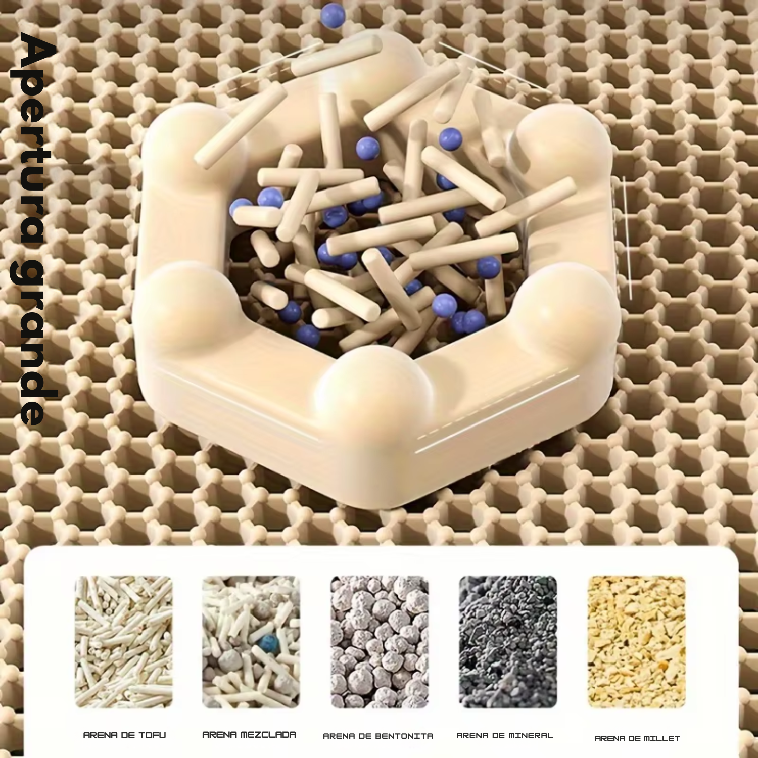 1Pc Large Size Cat Litter Mat-Advanced Honeycomb Double Layer Design,Urine Waterproof,Easy Cleaning,Scatter Control,Stay Clean